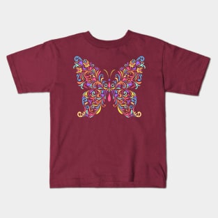 butterfly floral illustration Kids T-Shirt